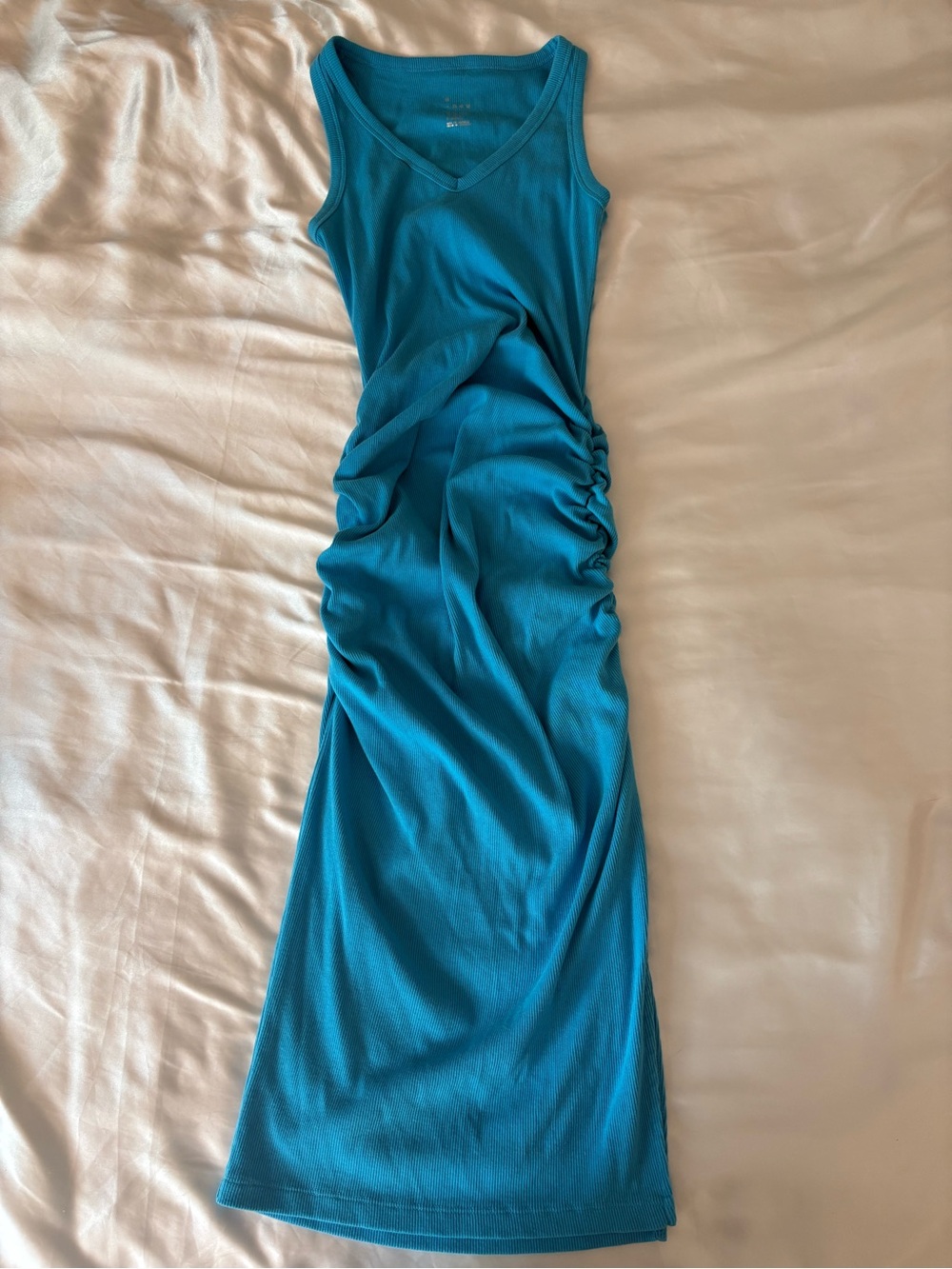 A New Day Ruched Blue Midi Dress
